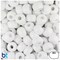 BeadTin White Opaque 11mm Large Barrel Plastic Pony Beads (250pcs)